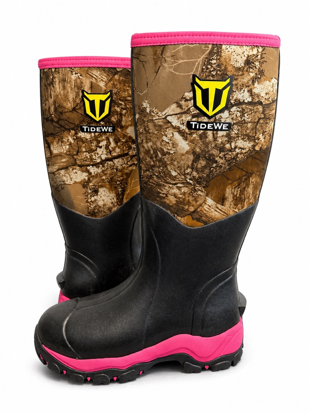 Tidewe Camo Waterproof Boots with Pink Trim - 6 - New without tags